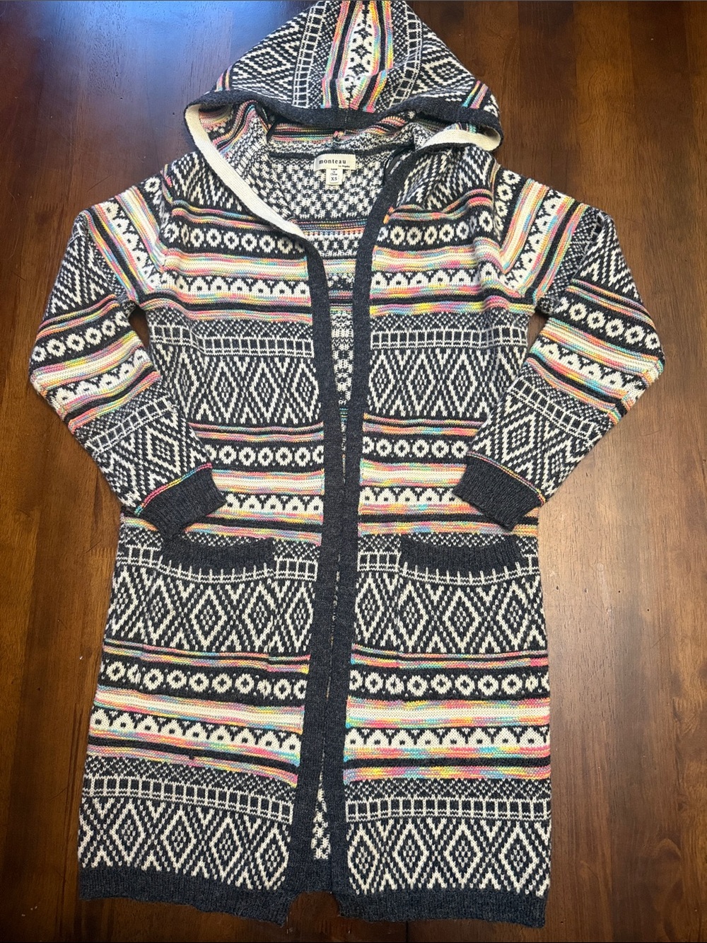 Monteau Los Angeles Longline Hooded Cardigan